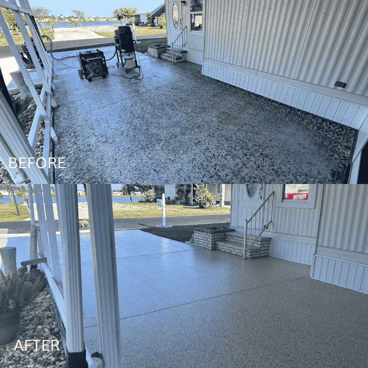 Floor cleaning - before and after image
