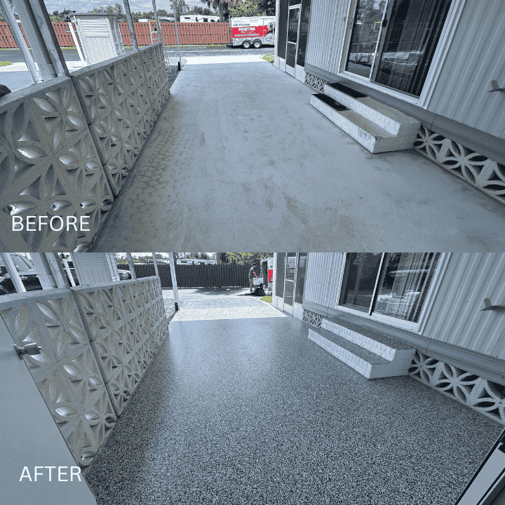 Floor cleaning - before and after image