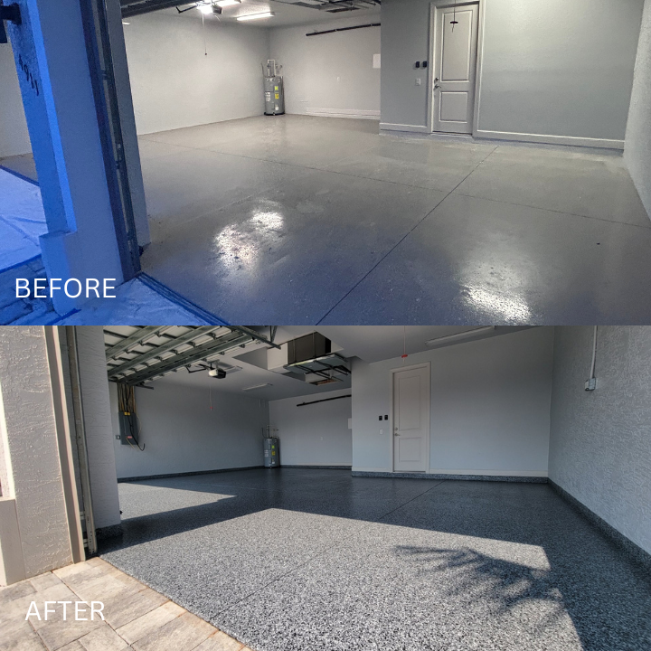 Floor cleaning - before and after image
