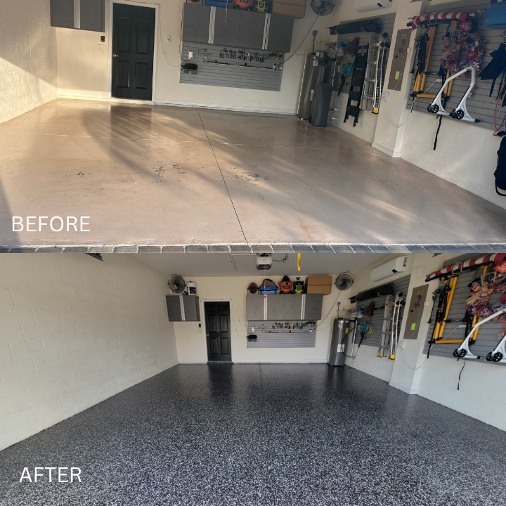 Floor cleaning - before and after image