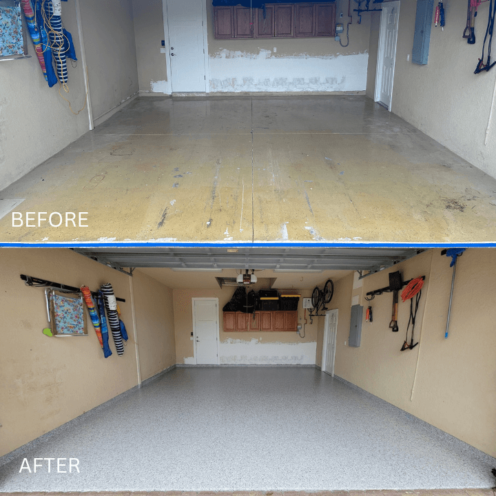 Floor cleaning - before and after image