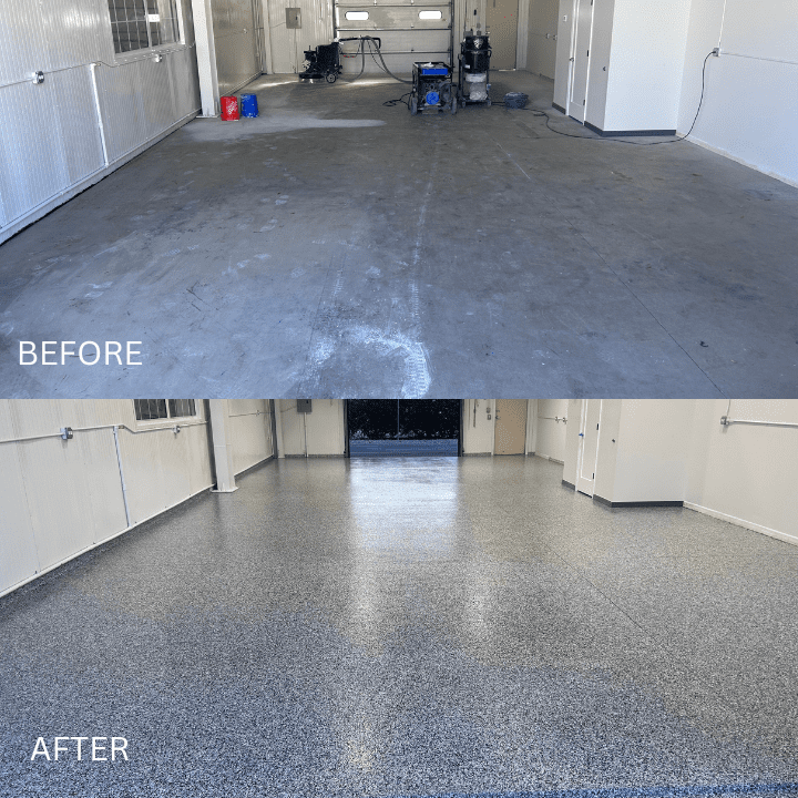 Floor cleaning - before and after image