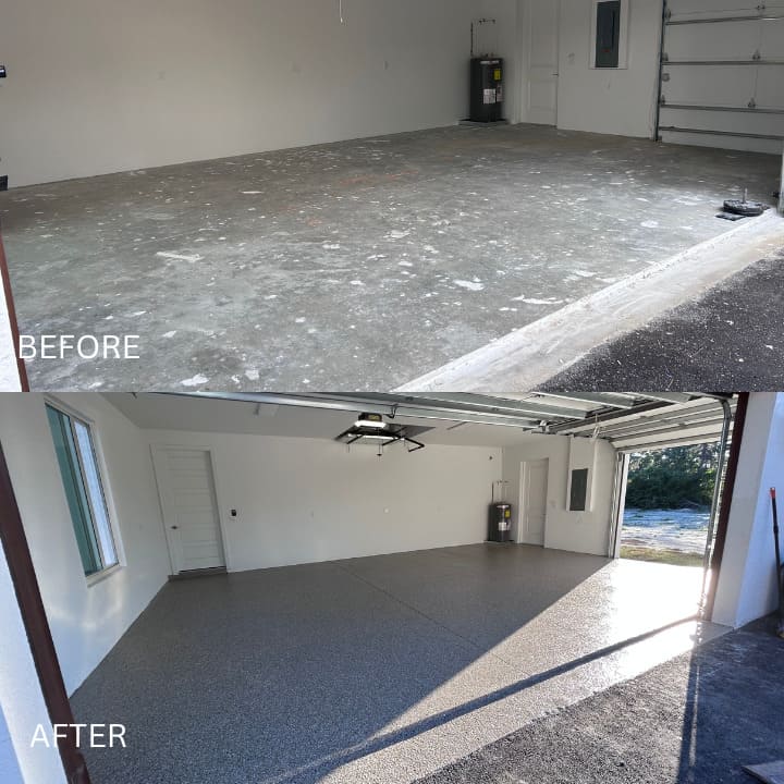 Floor cleaning - before and after image