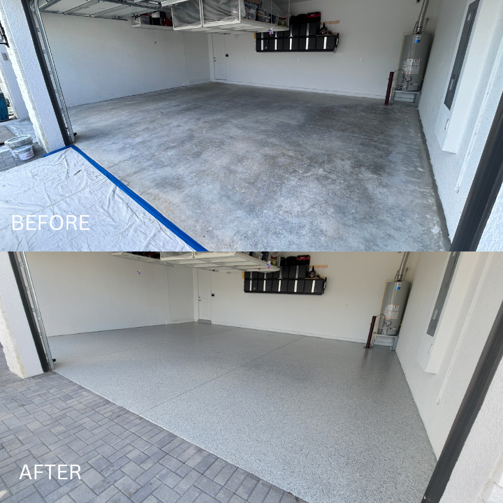 Floor cleaning - before and after image
